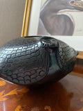 Mata Ortiz Pottery Blackware Turtle Seed Pot